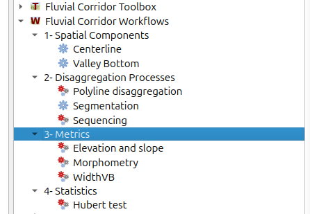 The FCT Workflows in the QGIS toolbox