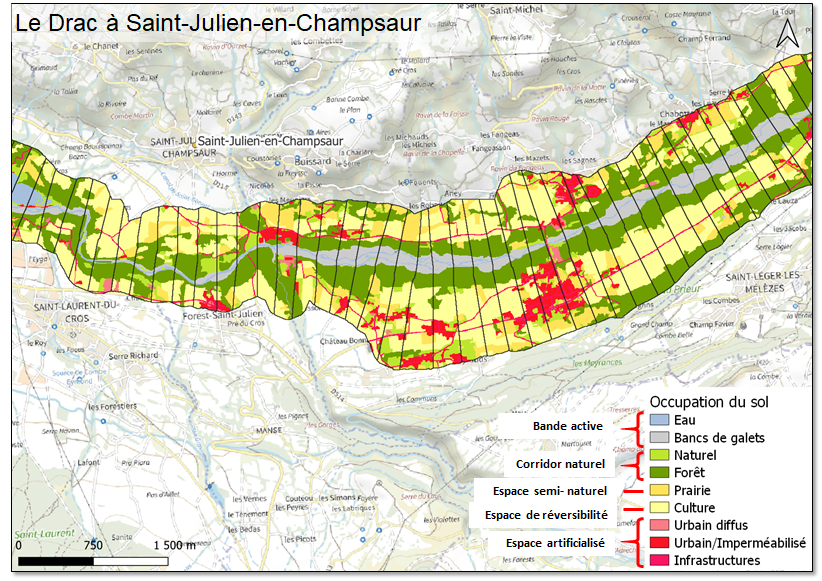 Carte d’occupation des sols générée à partir de la BD TOPO® de l’IGN